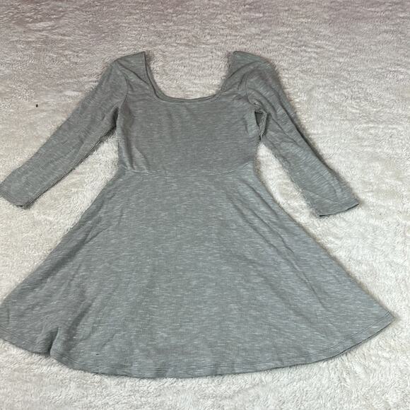 H.I.P. HIP grey ribbed ballerina skater dress, size med - Picture 3 of 9